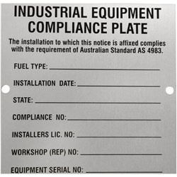 Gas Compliance Plate