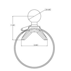 RAM B-Size 25mm Ball Mount V Base with Strap