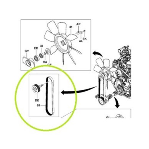 Fan Drive Belt - 14Z,1FS (CHECK WITH VELOX FOR SERIAL NUMBER)
