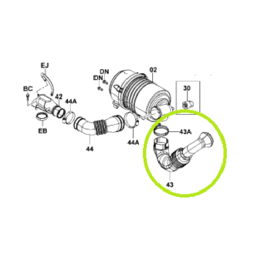 Air Cleaner Inlet Hose - 4Y