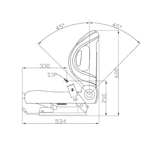 Suspension Seat Wingback Style c/w seat belt & switch | seat switch