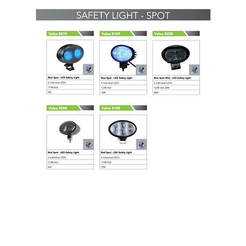 Red Spot LED Safety Light (12-80 Volt - 6W)